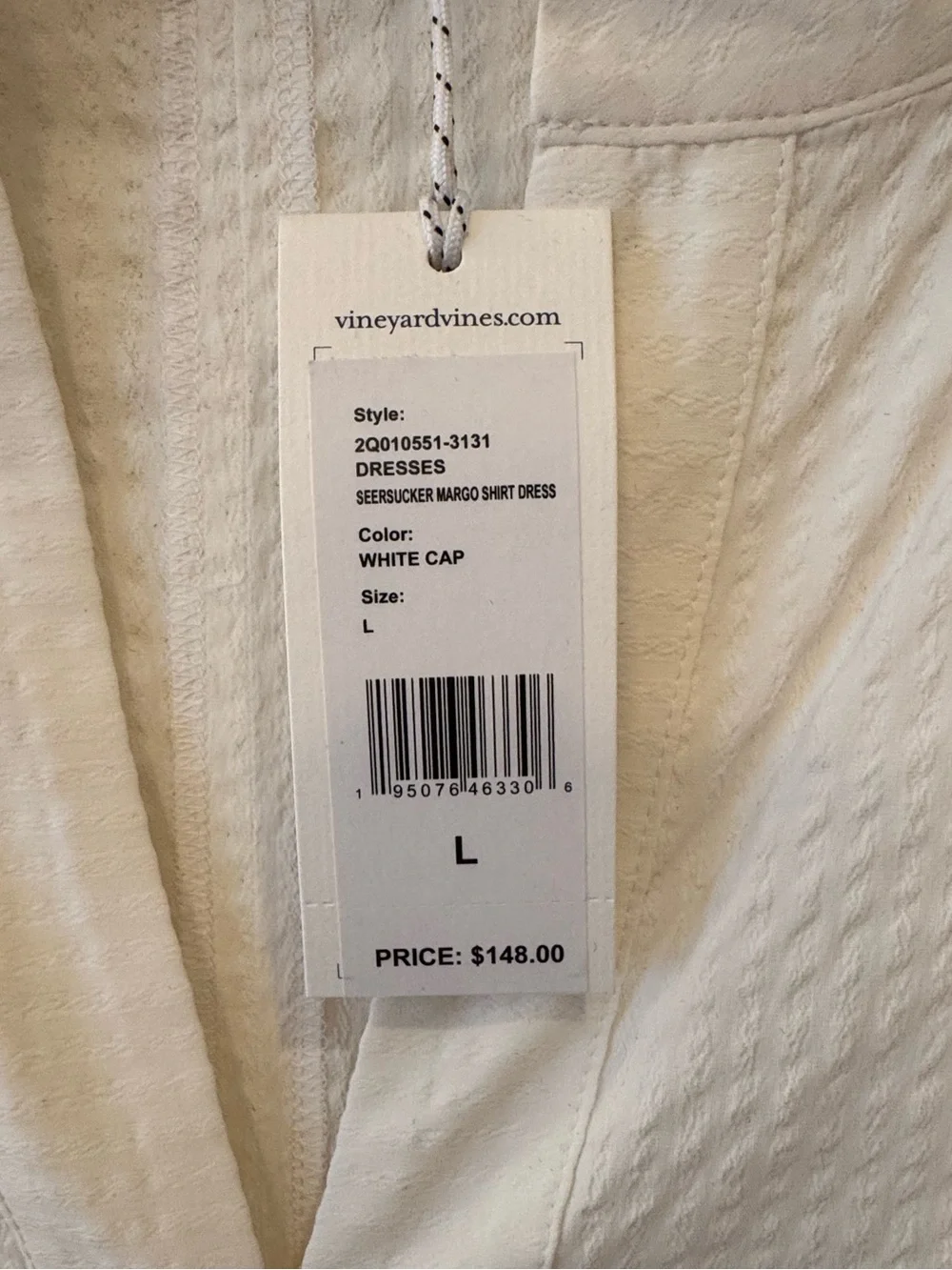 ⭐️NWT⭐️ Vineyard Vines Women’s Wicking Seersucker  Margo Shirt Dress  Size Large